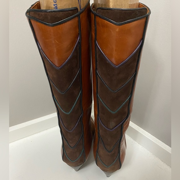 GOOD CONDITION CALDERONE MADE IN ITALY HIGH LEATHER BOOTS - 36.5 - Picture 2 of 13